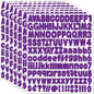 Alphabet Stickers, 1'' Inch, 12 Sheets, Deep Purple Letter Stickers, Self-Adhesive Vinyl, Mailbox Numbers, Classroom & Home Decor