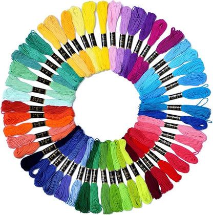 Friendship Bracelet String 50 Skeins Fashionable Rainbow Color Embroidery Floss Cross Stitch Embroidery Thread Cotton Floss Bracelet Yarn, Craft Floss