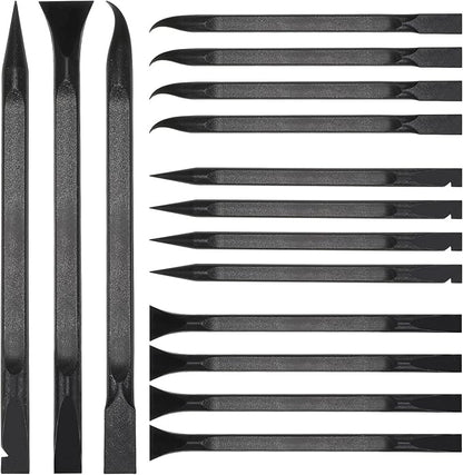Minatee 18 Pieces Non-scratch Plastic Scraper Tool Multi-purpose Carbon Fiber Pen-shaped Plastic Scraper for Cleaning Small and Narrow Space(Black)