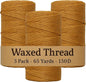 Waxed Thread 3X Wax Thread, 65 Yardx0.8mm Wax String, 150D Waxed Leather String in Tan Perfect Dream Catcher Supplies