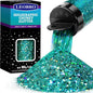 LEOBRO Blue Glitter, 160G/5.64OZ Holographic Chunky Glitter for Crafts, Resin, Body Nail, Tumblers,Party Decorations, (Peacock Blue)