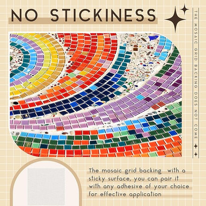 24 Set 12 x 12 Mosaic Mesh for Back Mounted Tile Fiberglass Mosaic Mesh Backing Boast for Tile Installation Supplies Tools (Non Sticky)