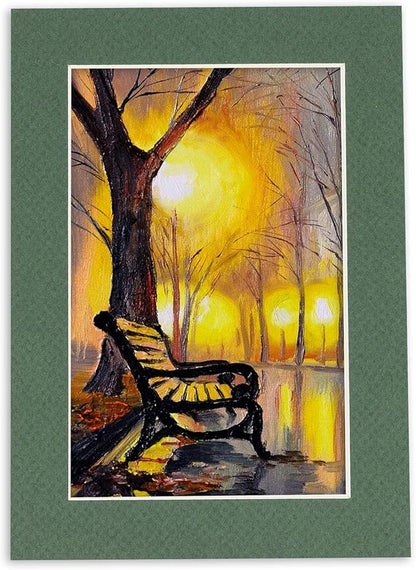 8x10 Mat for 6x8 Photo - Precut Hunter Green Picture Matboard for Frames Measuring 8 x 10 Inches - Bevel Cut Matte to Display Art Measuring 6 x 8 Inches - Acid Free Pack of Ten MATS