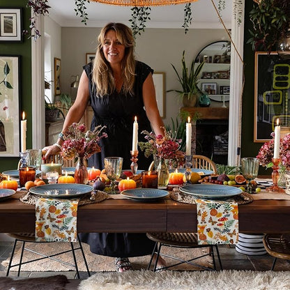 Talking Tables 100 x Disposable Fall Paper Napkins - Made in USA -2ply Recyclable Disposable Bulk Serviettes Decoupage Autumnal Patterned Napkin Thanksgiving Harvest Woodland Mushrooms Christmas