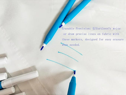 10 PCS Blue Washable Fabric Markers for Sewing,Erasable Fabric Marking Sewing Pens for Quilting Embroidery Dressmaking (10)