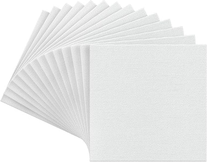 ARTEZA Canvas Panels for Painting, 14 x 6 x 6 Inches, 100% Cotton, Gesso-Primed, Lightweight, Nontoxic, Acid-Free, for Adults and Teens, Oil and Acrylic Painting, Pack of 14