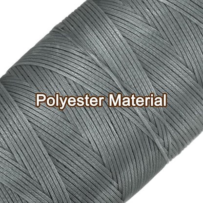 uxcell Leather Sewing Waxed Thread, 284 Yards / 260m 0.8mm 150D Flat Polyester All-Purpose Threads for Leather Crafts, Bookbinding, Grey