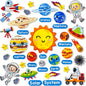 PENGFULL Felt Flannel Board Story Pieces for Toddlers Preschool,Kids Interactive Storytelling Teaching Play Kits for Flannel Board or Felt Board,with Words Felt Pieces(Solar System)