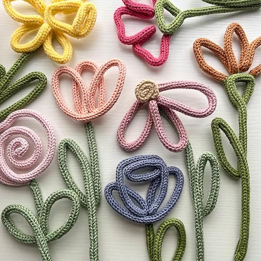 BoFUN DIY Flower Craft Kit for Adults Teens - Floral Wire Art Craft Set with 18 Templates, Wire, Knit Rope | Wedding Party Favors, Women Birthday, Mother’s Day Gifts, Handmade Home Decor (Floral)