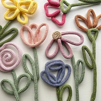 BoFUN DIY Flower Craft Kit for Adults Teens - Floral Wire Art Craft Set with 18 Templates, Wire, Knit Rope | Wedding Party Favors, Women Birthday, Mother’s Day Gifts, Handmade Home Decor (Floral)