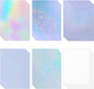 36 Sheets Holographic Sticker Paper Waterproof 8.5" x11'' Clear Vinyl Sticker Sheets Self-Adhesive Rainbow Overlay Sheets with 6 Styles Mixed