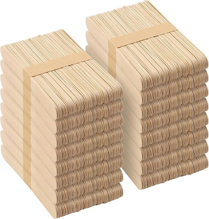 Wooden Craft Sticks, 6 Inch, 1200 Pieces, Jumbo Craft Sticks for Waxing, Stirring, Plant Labels