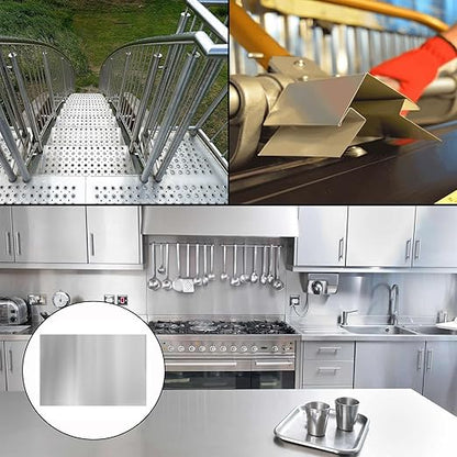 430 Stainless Steel Sheet Metal 8" x 12" x 1/16" Inch Metal Plates for Magnetic Mount Board Wall 16GA(1.70MM) 430 Stainless Steel Shim Stock Plates Metal Sheets for Crafting, Kitchen, Office