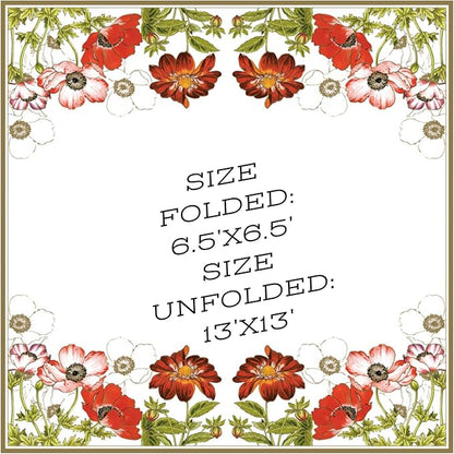 20-ct 13x13 Flowers Paper Luncheon Decoupage Napkins, 3-Ply Servilletas Printed Flower Anemones with Georginia Cocktail Napkin for Art, Dinner and Party, Disposable Napkins Decor