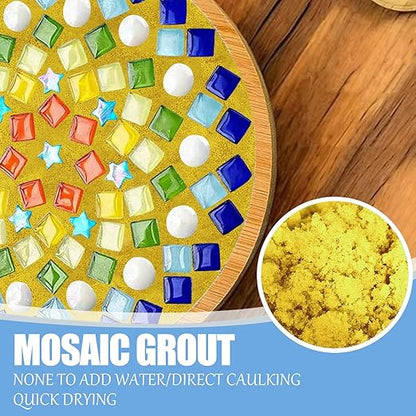 Mosaic Crystal Grout, Mosaics Tile Tools, Mosaic Tile Accessories – Essential for Handmade Grouting and Perfect for DIY Craft Projects (Yellow, 4.5oz)