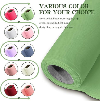 Horbaunal Dusty Sage Chiffon Fabric by The Yard, 1 Yard Continuous Sheer Fabric 59" Wide Soft Draping Fabric for Wedding Arch Draping Party Backdrop DIY Sewing