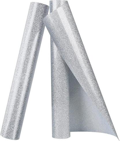 TORC Silver Glitter HTV Heat Transfer Vinyl Roll 12 inch x 10 ft Iron on Vinyl for T Shirts Crafts