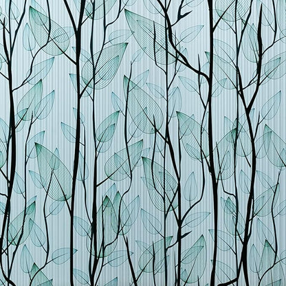 DKTIE Nature Pattern Rainbow Window Film Decorative Stained Glass Window Film Static Cling Films Easy Apply Removable Comes with Tools (U1747-Reeded Glass, 35.4" x 78.7")