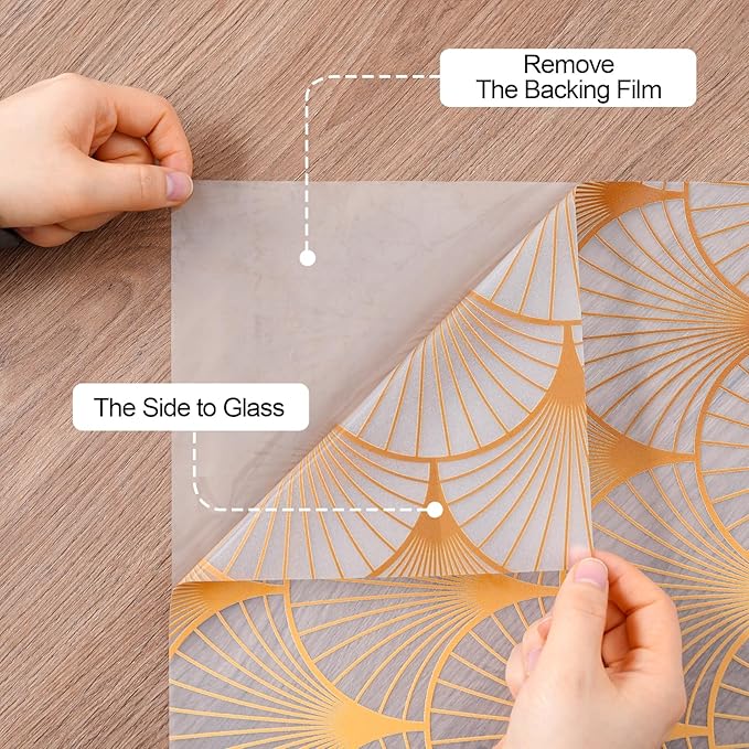 DKTIE Geometric Art Stained Glass Window Film Bathroom Window Privacy Film Frosted Glass Static Clings Non Adhesive with Installation Tools, Modern Home Improvement Style (S117, 17.7'' x 118.1'')