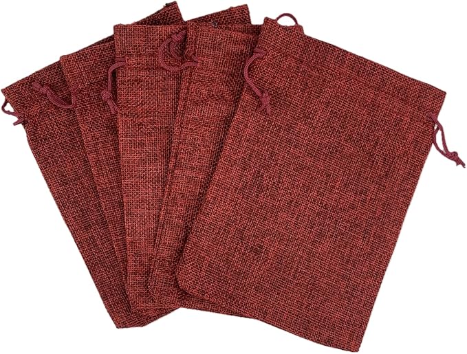 Palmhomee Pack of 25 Burlap Gift Bags with Drawstring Linen Jewelry Pouches Wedding Hessian Jute Bags for Birthday Jewelry and Treat Pouches Party Wedding Favors Gift Art and DIY Craft (6x8 Inch,