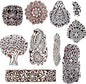 Royal Kraft Wooden Stamps for Block Printing on Saree Border, Textile, Clay, Pottery, Tattoo (Set of 10) MXtag0005