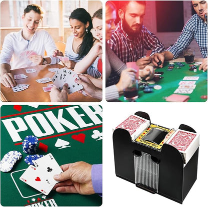 Unniweei Automatic Card Shuffler, Battery-Operated Electric Shuffler, Casino Card Game for Poker, Home Card Game, UNO, Phase10, Texas Hold'em, Blackjack, Home Party Club Game