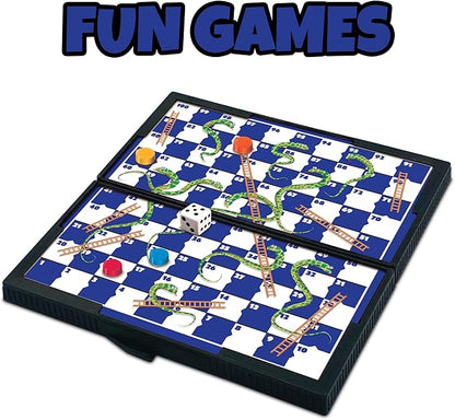 Gamie Magnetic Board Travel Games for Kids, Set Includes 12 Retro Fun Games - 5" Compact Design - Individually Boxed - Teaches Strategy & Focus, Great for Road Trip/Travel/Camping, Gift for Ages 6+