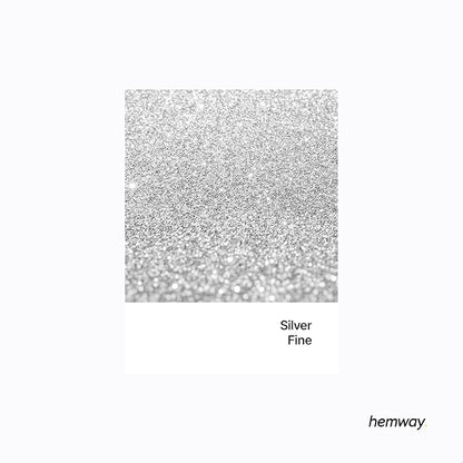 Hemway Polyurethane & Epoxy Resin Glitter 100g / 3.5oz Metallic Crystal Flake Additive for Flooring Jewelry Tumblers Glass Pigment - Fine (1/64" 0.015" 0.4mm) - Silver