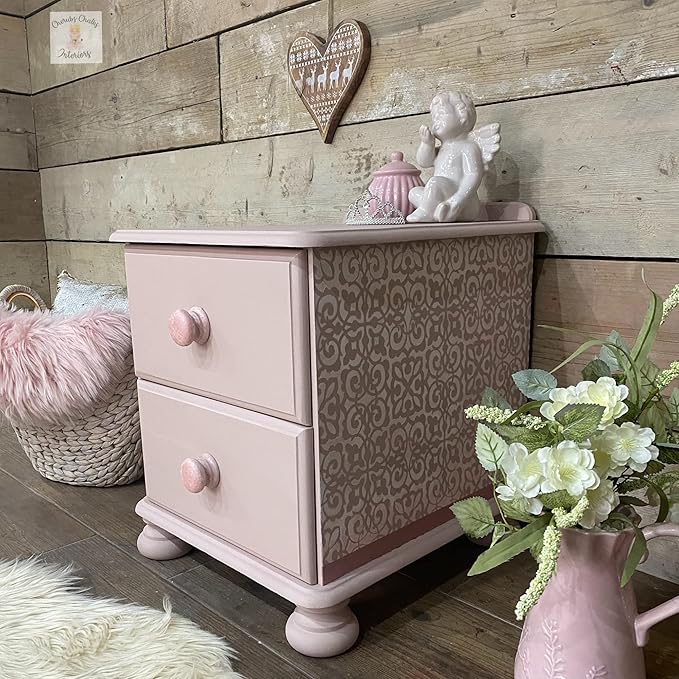 Dixie Belle Paint Company Chalk Finish Furniture Paint - Soft Pink (8oz) - Matte Dainty Pink Chic Chalk Mineral DIY Furniture Paint