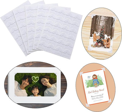 240 Pieces Photo Corners Self Adhesive Photo Corner Stickers, Picture Mounting Corners Acid Free Photo Corner for DIY Scrapbook, Album, Picture Frames, Journal Supplies (White)