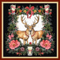 DMCVIVR Stamped Cross Stitch Kits for Adults Beginners Embroidery Kits 11CT Needlepoint Kits Cross Stitch Patterns Embroidery Patterns&Magic Elk 18x18 inch