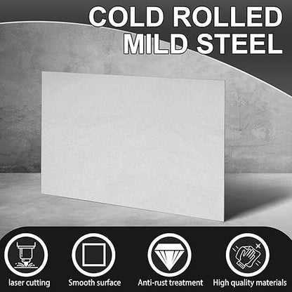 Zonon 1 Pcs 20 Gauge Steel Sheet Metal Cold Roll Steel Sheet 12" x 6" x 0.032" Weldable Metal Roll Steels Plate for DIY Craft Projects Home Auto, Easy to Shape, Weld, Cut and Form