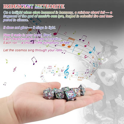 Haxtec DND Dice Set Metal Dice Compatible with Dungeons and Dragons D&D Gift TTRPG Rainbow Polyhedral Dice