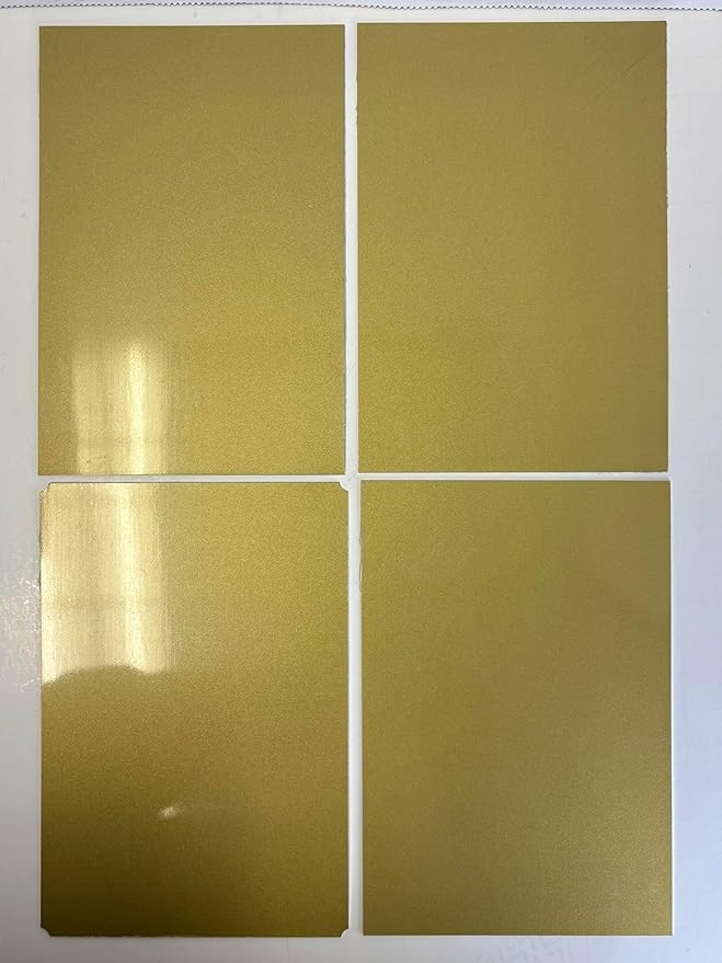 Blank Metal Plates for Laser Engraving - 4 Pack | Aluminum Sheets 0.020" Thick | CO2, Diode, Fiber Laser Compatible | Multiple Sizes & Colors (Gold (engraves black), 1.5x3 inch)