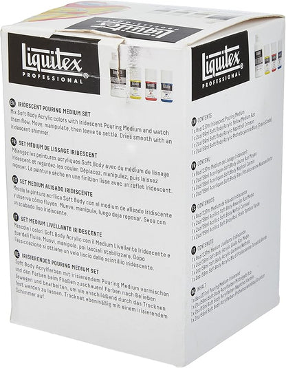 Liquitex Professional Iridescent Pouring Medium Set, Includes 3 x 2-oz Soft Body Acrylic Paint Bottles