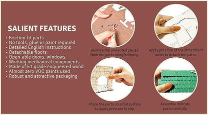 Green Gables P - 3D Wooden Puzzle - DIY 28mm Scale Model Building Kit for Adults - Creative Gift - Tabletop Miniature Terrain Kit - Realistic (Green Gables 14/4.8)