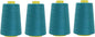 Mandala Crafts 4 Pack of Serger Threads Cones Spools - 20S/2 24000 Yards Polyester Teal Threads for Sergers Machine and Overlock Quilting Sewing Machine