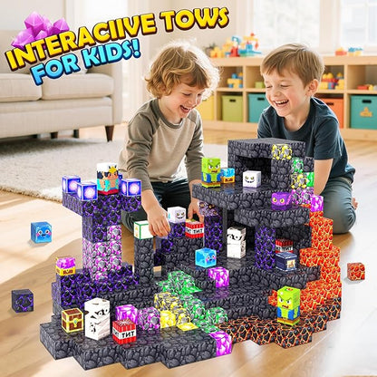 Magnetic Blocks - Mine Magnet World Building Toys for Kids Ages 4-6 6-8 8-12, STEM Magnetic Building Blocks Kids Sensory Toys Games, Gift for 3+ Year Old Boys and Girls