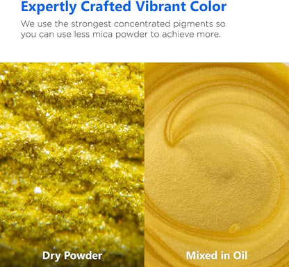 Rolio - Mica Powder - 1 Jar of Pigment for Paint, Dye, Soap Making, Nail Polish, Epoxy Resin, Candle Making, Bath Bombs, Slime - 100G / 3.5oz(Aureolin Yellow)