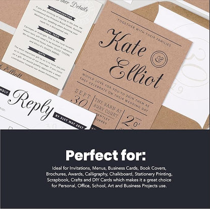 Kraft Cardstock Thick Paper 50 Sheets, 8.5" x 11" Heavyweight 92lb Cover Card Stock for Crafts and DIY Cards Making