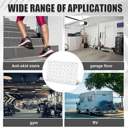 1pcs Diamond Plate Sheet Metal Heavy Duty Tread Aluminum Sheet Diamond Tread Plate for Wall Covering, Cargo Trailer, RV and More (9'' X 12'' X 0.08'',Silver)