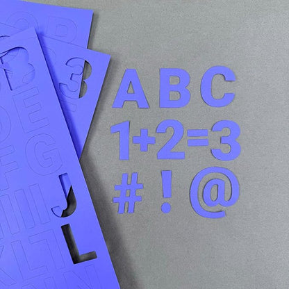 FreshCut Crafts 636 Pcs 1.5 in. Purple Bulletin Board Letters & Numbers, Capital Alphabet Letters, Numbers, Punctuation, US Made Card Stock Punch Out Letters for Posters, Bulletin Boards, Classroom