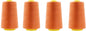 Mandala Crafts 4 Pack of Serger Threads Cones Spools - 20S/2 24000 Yards Polyester Orange Threads for Sergers Machine and Overlock Quilting Sewing Machine