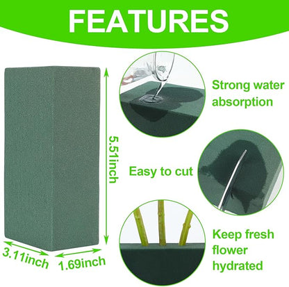 CCINEE 8 Pcs Floral Foam Bricks,Mini Florist Flower Foam Green Blocks Supplies for Fresh and Artificial Flower Arrangements Crafts DIY