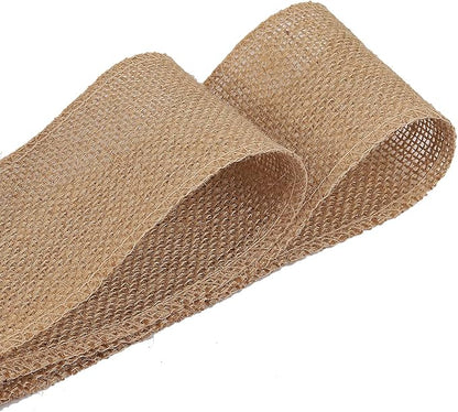 KINJOEK 2 Inch Wide 27 Yards Burlap Ribbon - Natural Jute Fabric for Christmas Wedding Gifts, DIY Crafts and Decoration