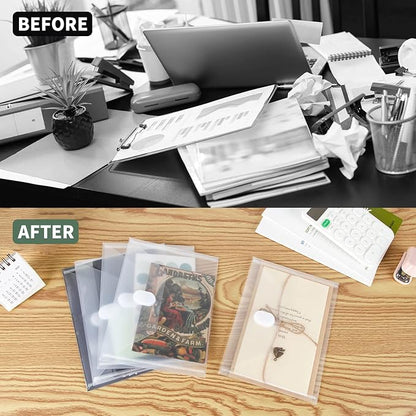 12 Pack Clear Die & Stamp Storage Bag Transparent Plastic Folders for Cutting Dies Stencil Embossing Crafts for DIY Scrapbooking Paper Card Craft Organizer Holder