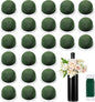 Tessco 12 Pcs Mini Floral Foam Holder Round Floral Foam with Green Arrangement Wire Arrangement Supplies for Table Wedding Wine Bottle Decor