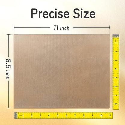 TransOurDream 3 Pack PTFE Teflon Sheets Size S 8.5 x 11" for Mini Heat Press Heat Resistant Craft Mat Sublimation Paper and Heat Transfer Paper Reusable