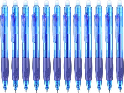 Aozora Erasable Pens Click Fine Point 0.7 mm Retractable Erasable Gel Pens for Completing Sudoku and Crossword Puzzles 12 Pack (Blue)