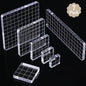 Mudder 7 Pieces Acrylic Stamp Blocks Set Clear Stamping Blocks Tools for Kids with Grid and Grip Scrapbooking Craft Making, Decorative DIY Essential Stamping Tool(Straight Edge)